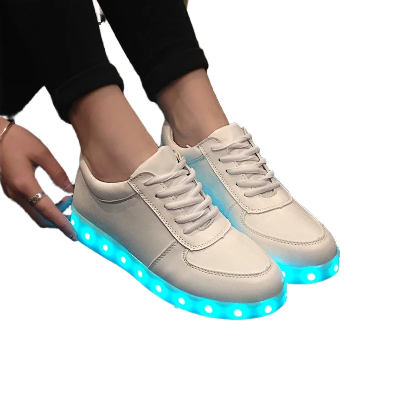 USB Charger Glowing LED Sneakers Breathable Lighted Height Increasing Boys Girls Brand Shoes for Women Luxury