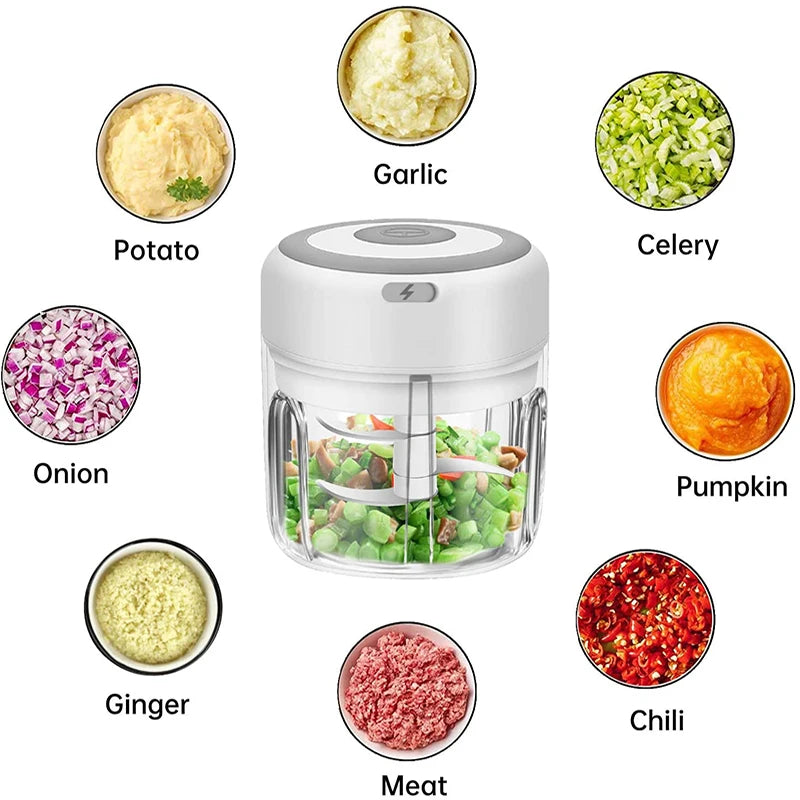 Dropshipping USB Garlic Cutter Mini Electric Garlic Masher Machine Kitchen Accessories Garlic Crusher Kitchen Blender Gadgets