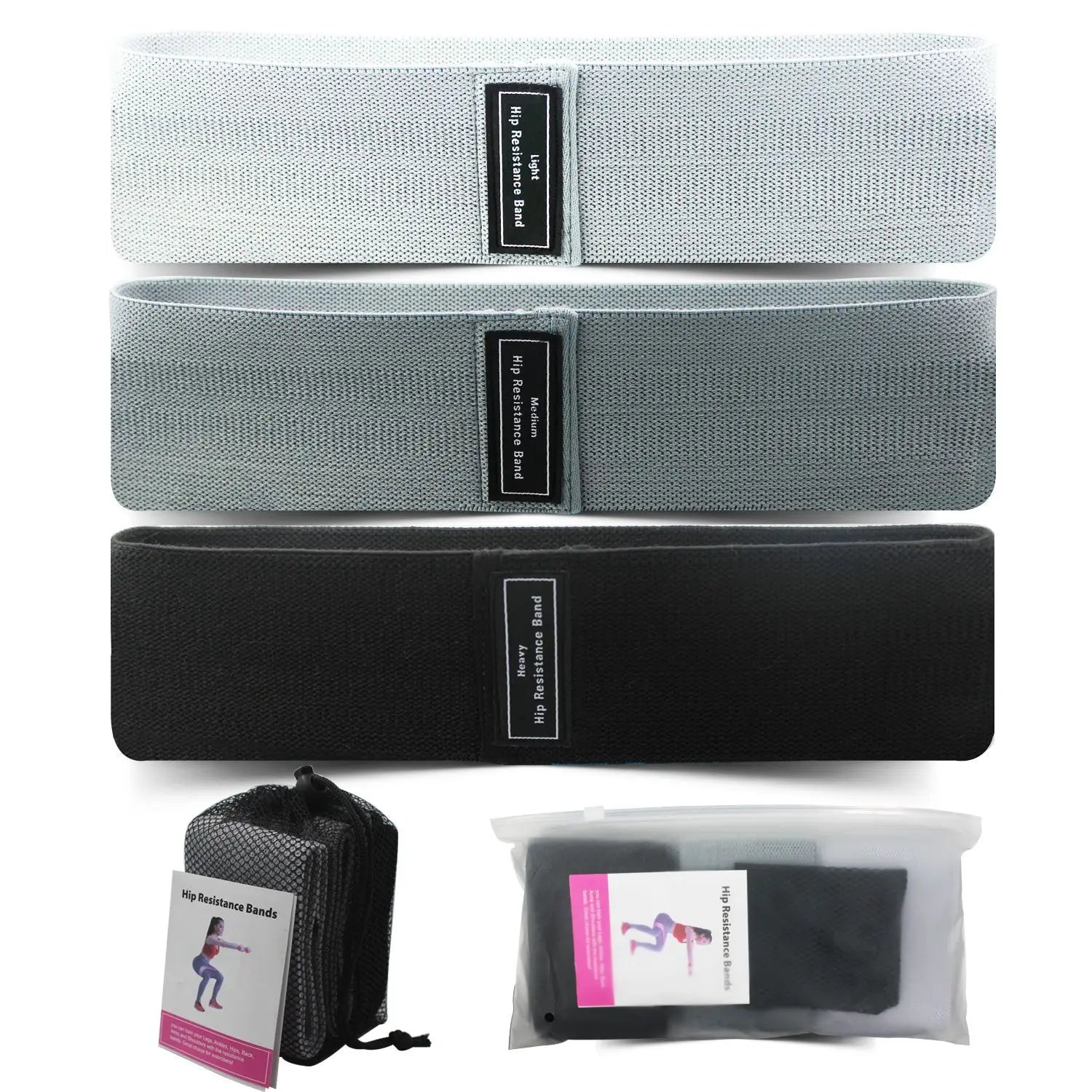 Factory Fabric Polyester Latex Hip Booty Resistance Bands Stretching Yoga Gym Workout Exercise Fitness Bands Gym Equipment