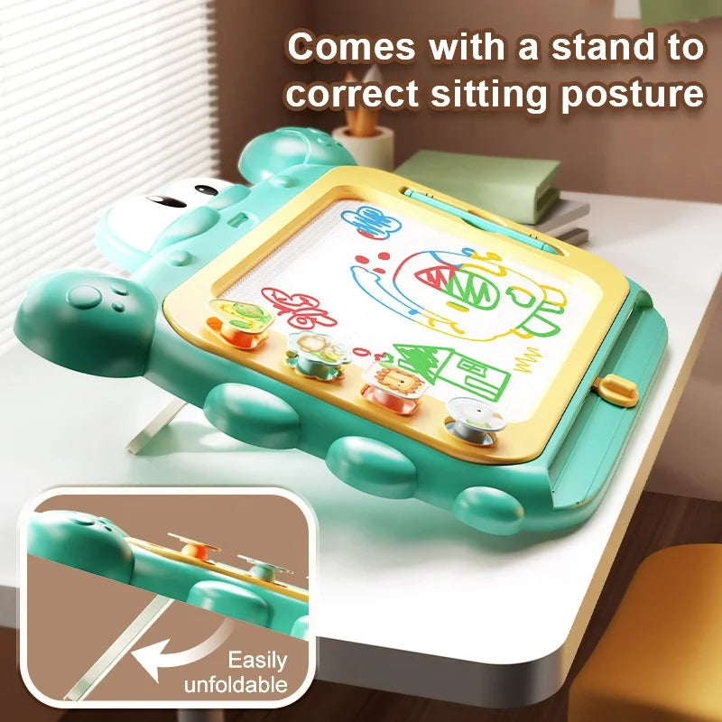 Kids Oversized Drawing Board Magnetism Writing Pad Geometry Seal for Toddlers 2-4 Years Old Graffiti Toy Baby Drawing Tray Table