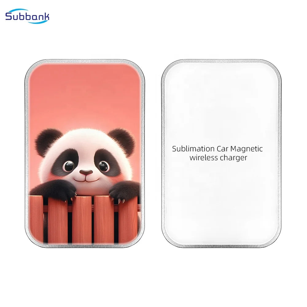 Subbank Wireless Chargers Sublimation Safe Portable Car Mounted Wireless Magnetic Charger  Customizable Logo