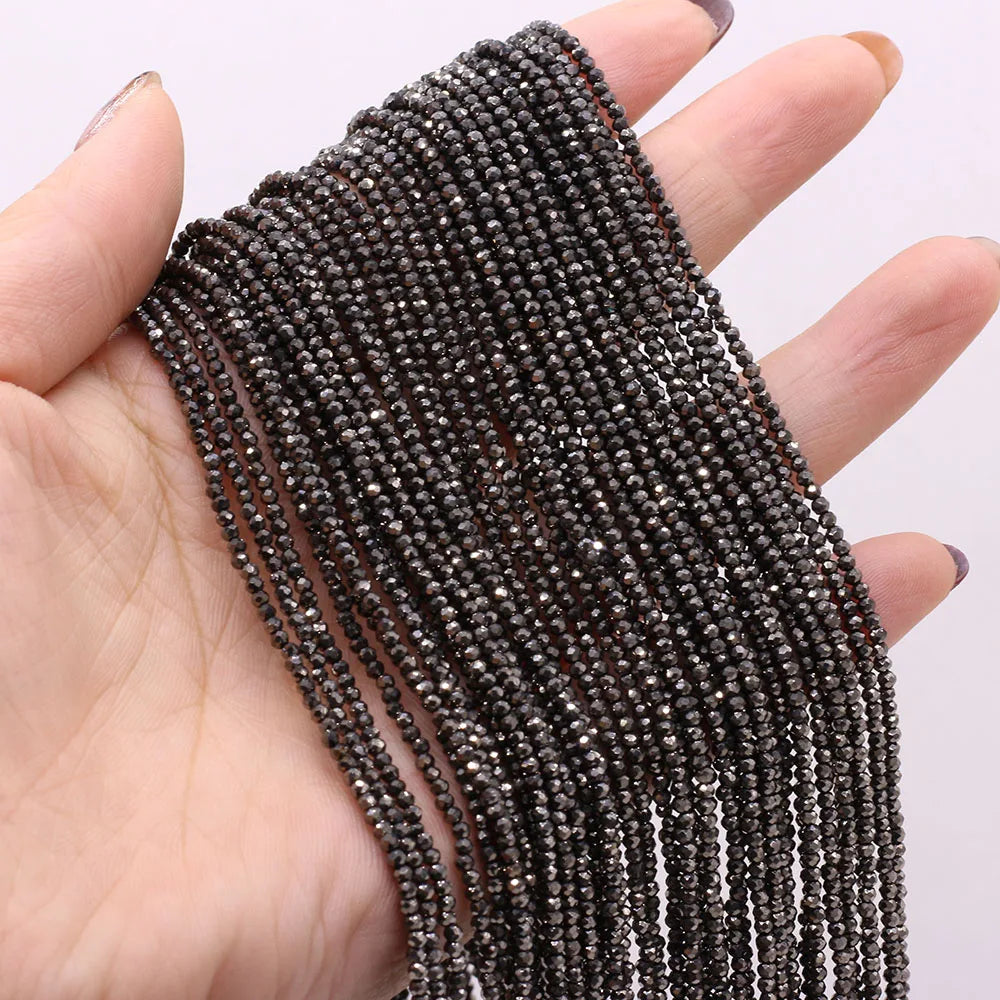 Natural Semi-Precious Stone Crystal Quartz Loose Beads Plating Color 2mm for Jewelry Making DIY Bracelet Necklace Lenght 38cm
