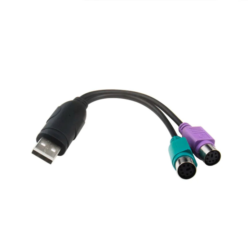 PS2 to USB Cable USB to PS/2 Plug Active USB to Dual PS/2 Adapter Keyboard Mouse Converter Adapter for the Keyboard PS2