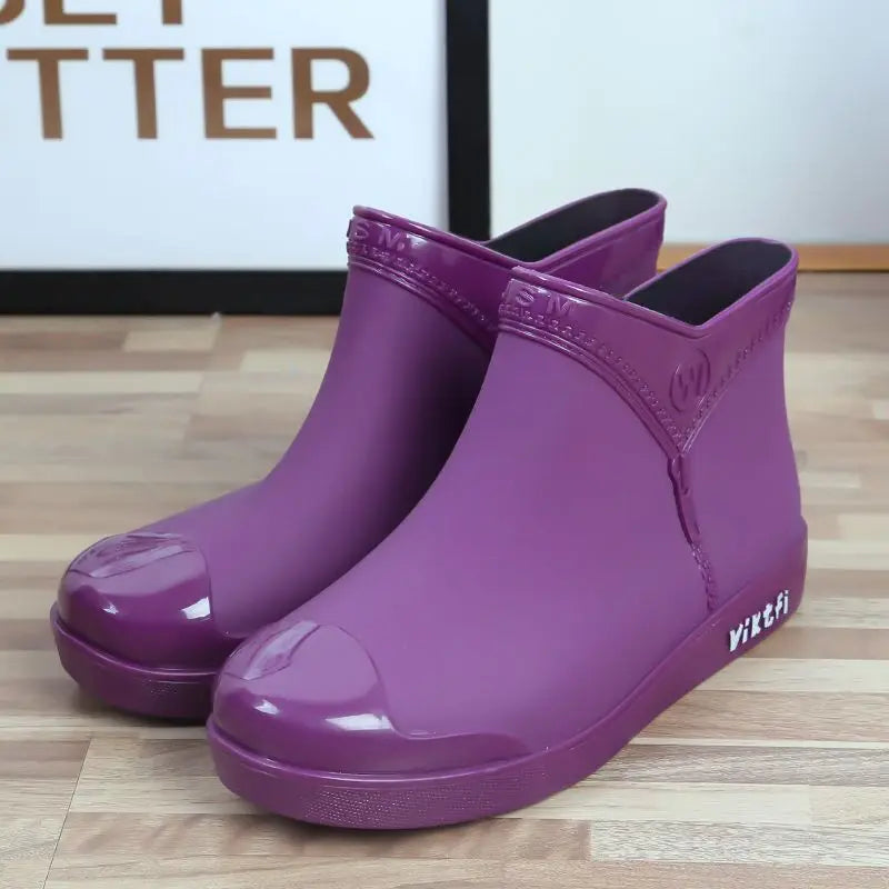 Women Waterproof Anti Slip Knee Rain Boots Fashion Style Wholesale Rubber Shoes