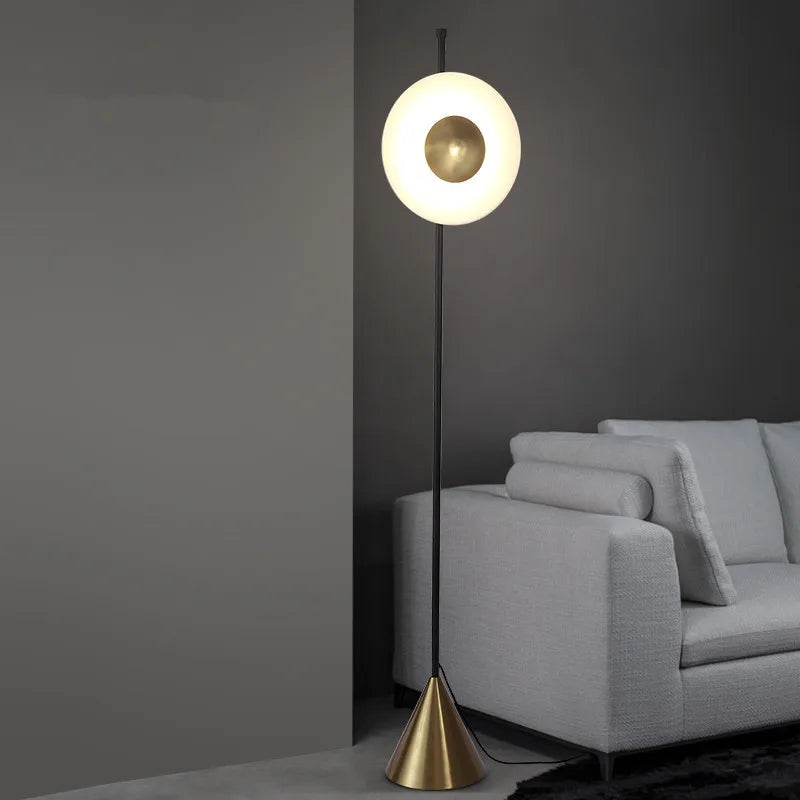 Nordic Minimalist Metal Floor Lamp H175cm Round Shade Living Room Bedroom Modern Luxury Hotel Industrial Chic Reading Lamp