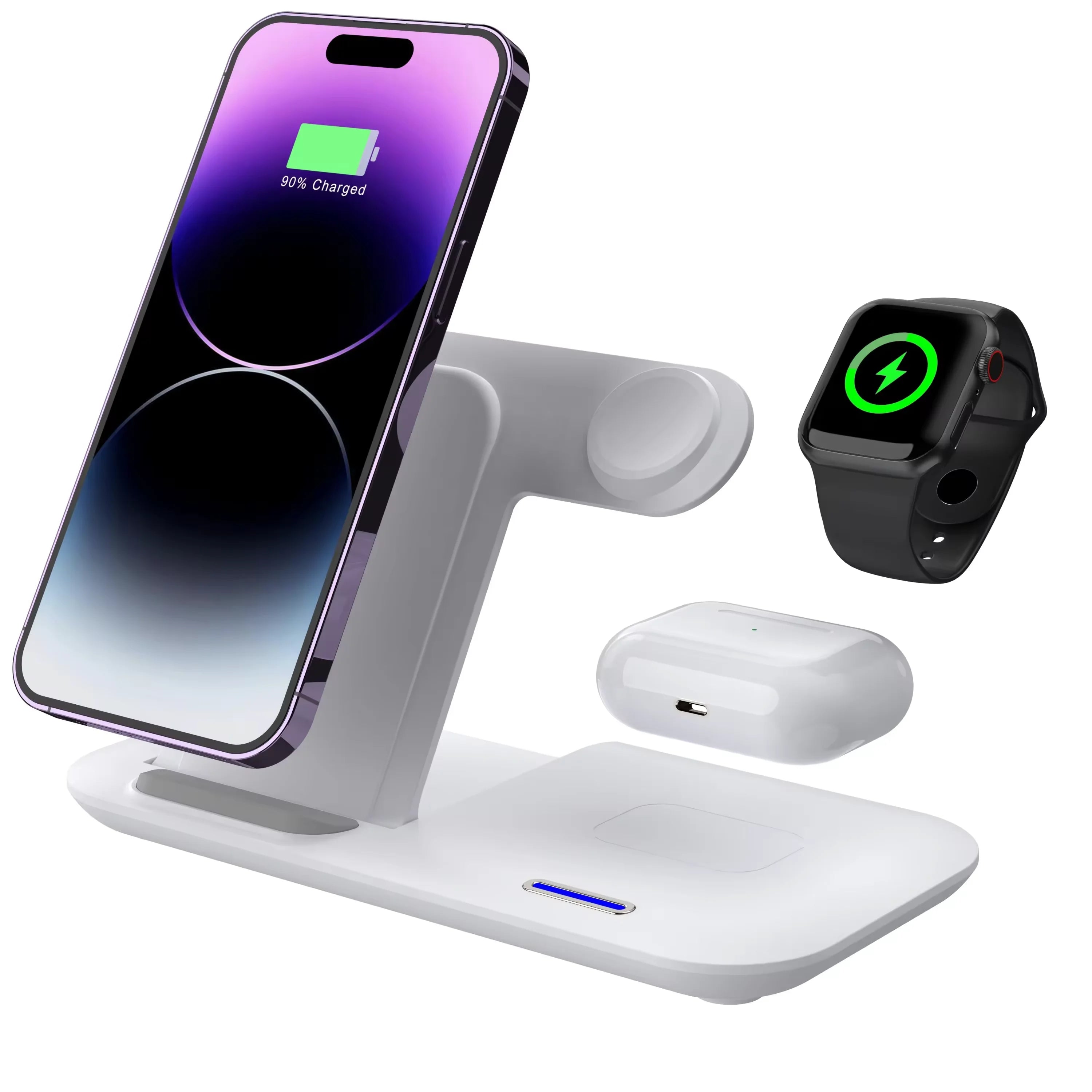2025  Multifunction  Foldable Wireless Charger  15W 3 in 1  Fast Portable  Charging Station for Mobile Phone/earphone/watch