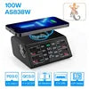 EONLINE 3D Nine Tailed fox 100W QCPD3.0 USB Charger Wireless Chargers Quick Charge 8 Port Fast Charger Charging Station for IPho