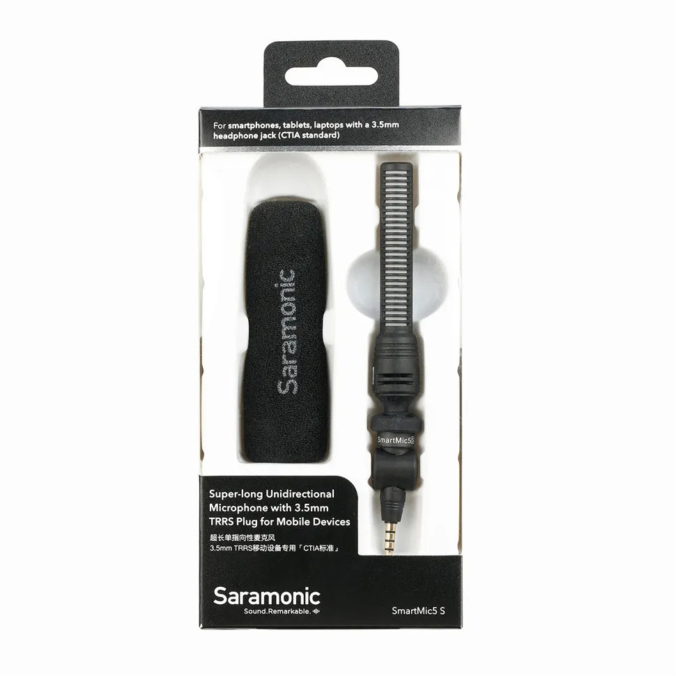 Saramonic SmartMic5 Mini Condenser Plug and Play Microphone for iPhone Android PC Computer DSLR Cameras Streaming YouTube Vlog