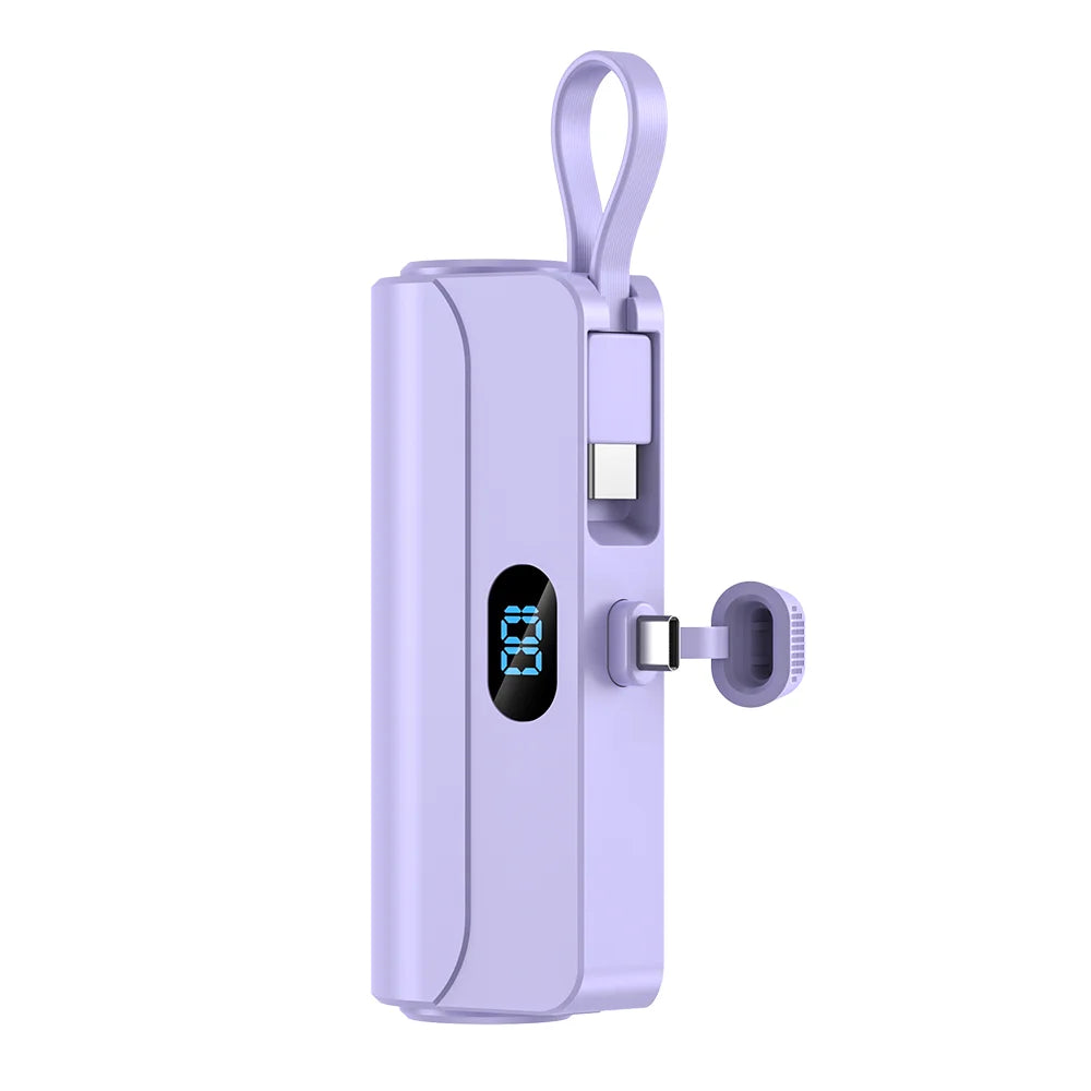 Popular Products 2025 OEM Logo Built in Cable Hiking 5000mAh Large Capacity Portable Battery Charger for iphone Mini Power Banks