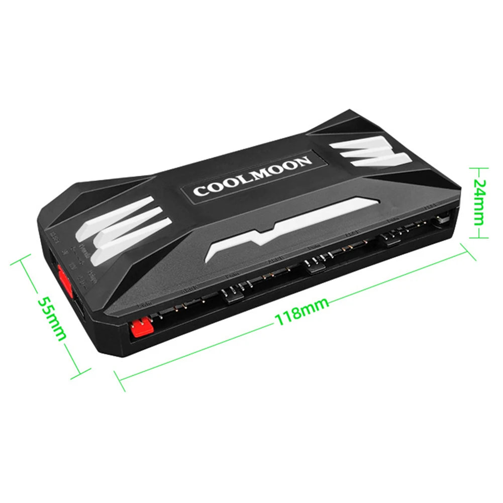 COOLMOON RGB Controller 4Pin PWM 5V 3Pin ARGB Cooling Fan Smart Remote Control for Computer PC Case Chassis Radiator