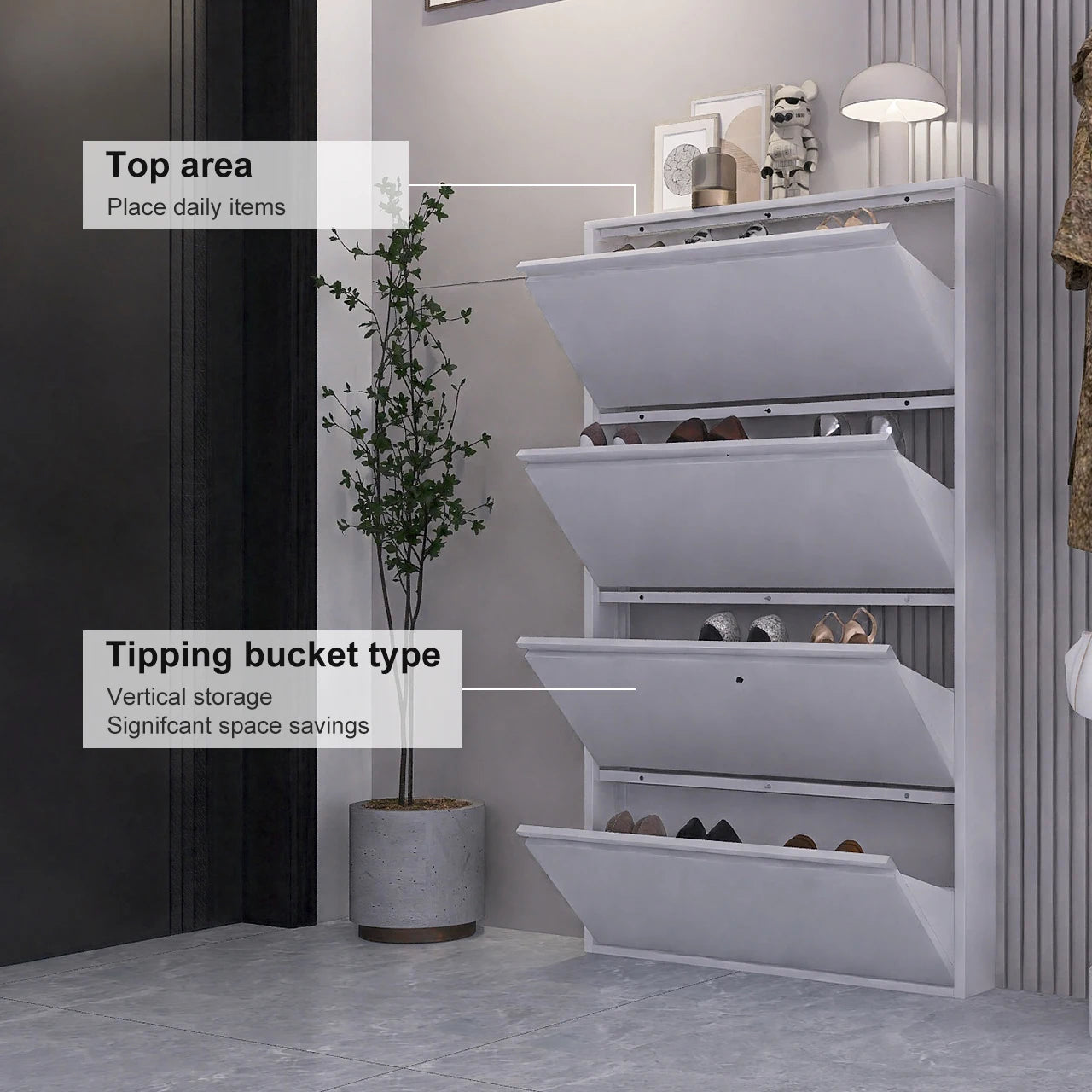 Modern Steel Ultra-Thin Steel Shoe Rack Living Room Home Metal Shoe Cabinet Household Shoe Rack