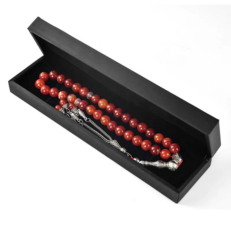 Ys342 New Arrival Prayer Beads  Agate Stainless Steel Rosaries  of Tasbih Tasbeeh Fashion Muslim  Rosary Necklace