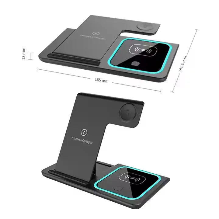 Hot Selling Universal 15W X455 3 in 1 Magnetic Wireless Charger Phone Stand Fast Wireless Station Magnetic Mobile Phone Holder