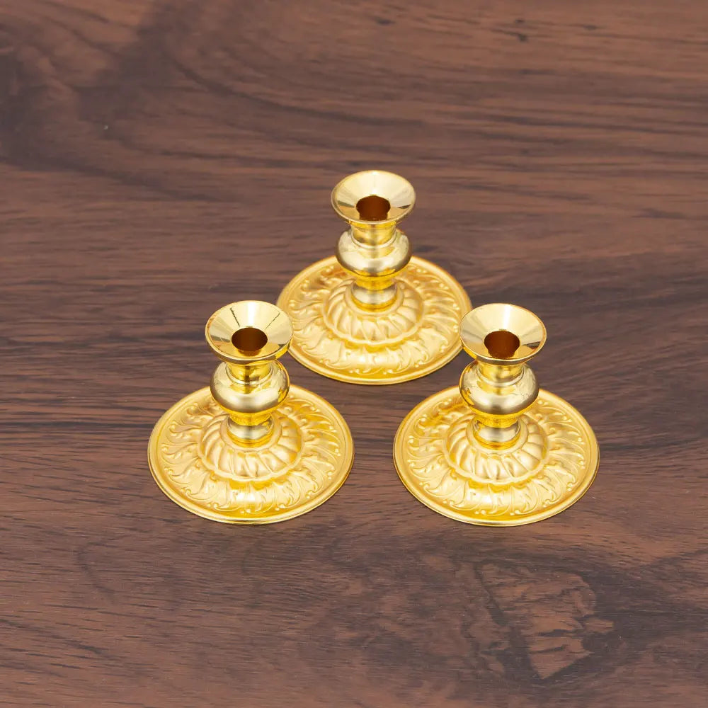 Golden Church Supplies Home Altar Church Decor Elegant Religious Gift Sacred Candle Stand Christian Tabletop Accessory