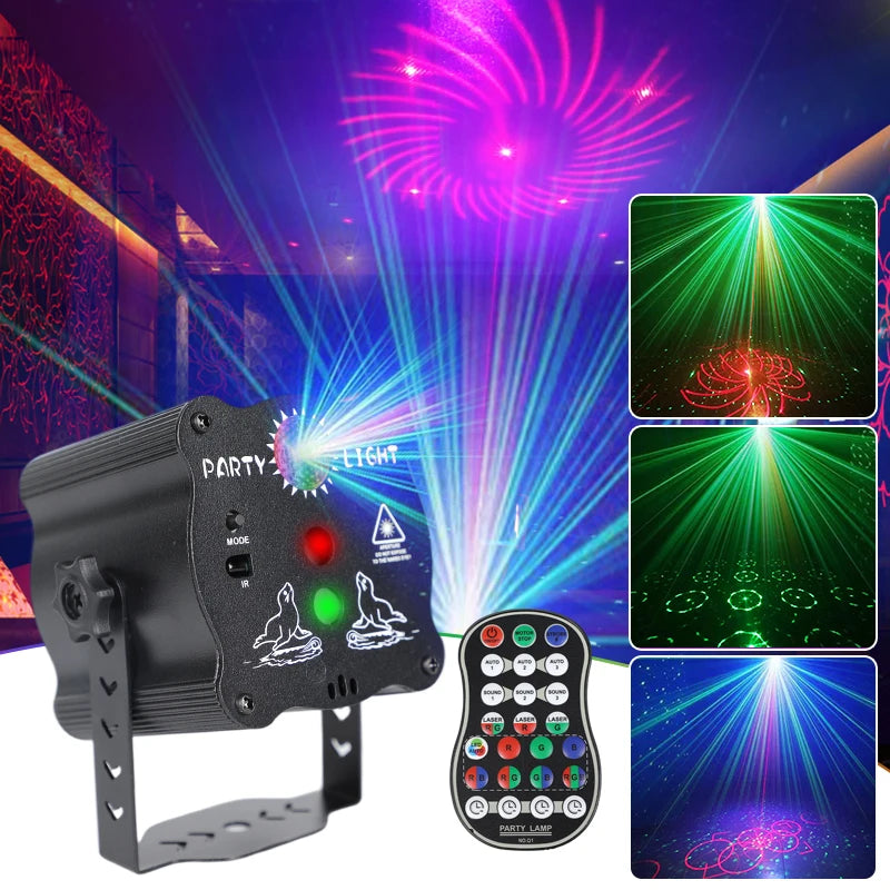 New Mini LED Laser Moon Lamp Dj Sound Control Interact Lighting LED Night Light Projector Smart Lights for Kids Room Night Club
