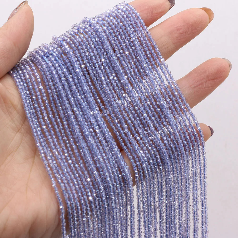 Natural Semi-Precious Stone Crystal Quartz Loose Beads Plating Color 2mm for Jewelry Making DIY Bracelet Necklace Lenght 38cm