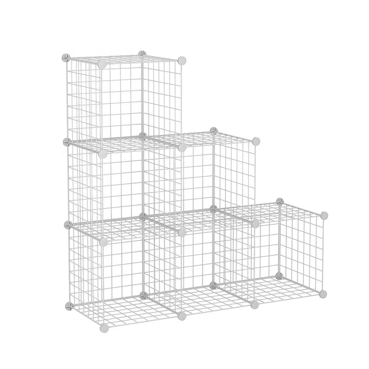 Bookshelf Closet Cabinet Metal Cube Shelves Storage Cube Grids Wire Organizers