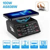 EONLINE 3D Nine Tailed fox 100W QCPD3.0 USB Charger Wireless Chargers Quick Charge 8 Port Fast Charger Charging Station for IPho