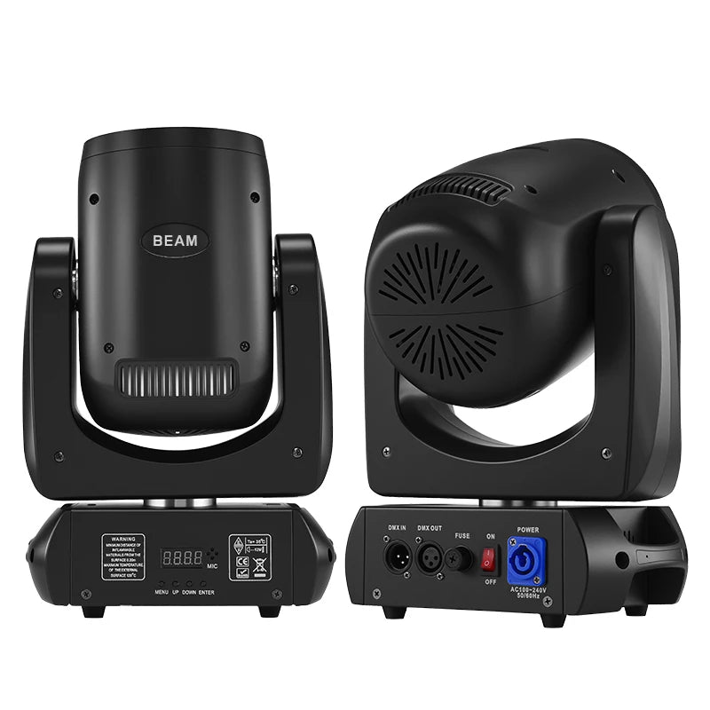 160W Moving Head DJ Lights 18-Facet Prism Stage Lighting with 12 Gobos & 15 Colors DMX Sound Activated LED Beam Spot for Wedding