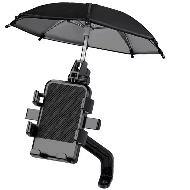 360 Rotation Electric Bicycle Bike Motorcycle Rainproof Sunshade with Umbrella Charger Phone Holder for Mobile Devices