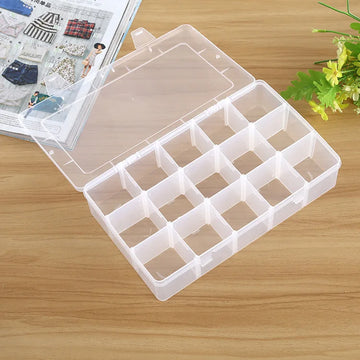 Modern 15-Compartment Extra Large Nail Art Jewelry Beads Organizer Box PP 10kg Capacity Detachable Transparent Storage for Toys