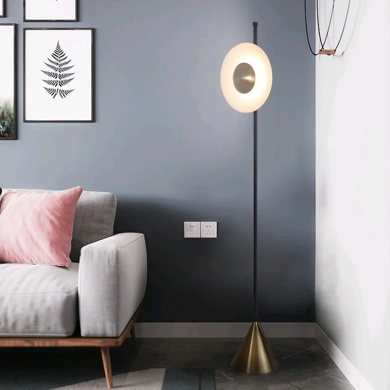 Nordic Minimalist Metal Floor Lamp H175cm Round Shade Living Room Bedroom Modern Luxury Hotel Industrial Chic Reading Lamp
