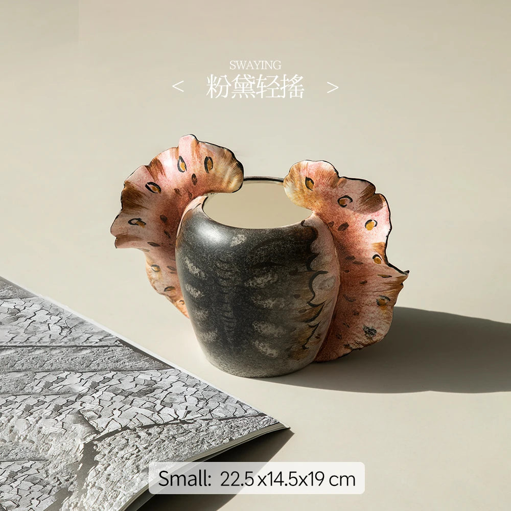 Merlin Living Hand Painting Flower Vase for Home Decor Butterfly Vase Ceramic Decoration Chaozhou Ceramic Factory Wholesale
