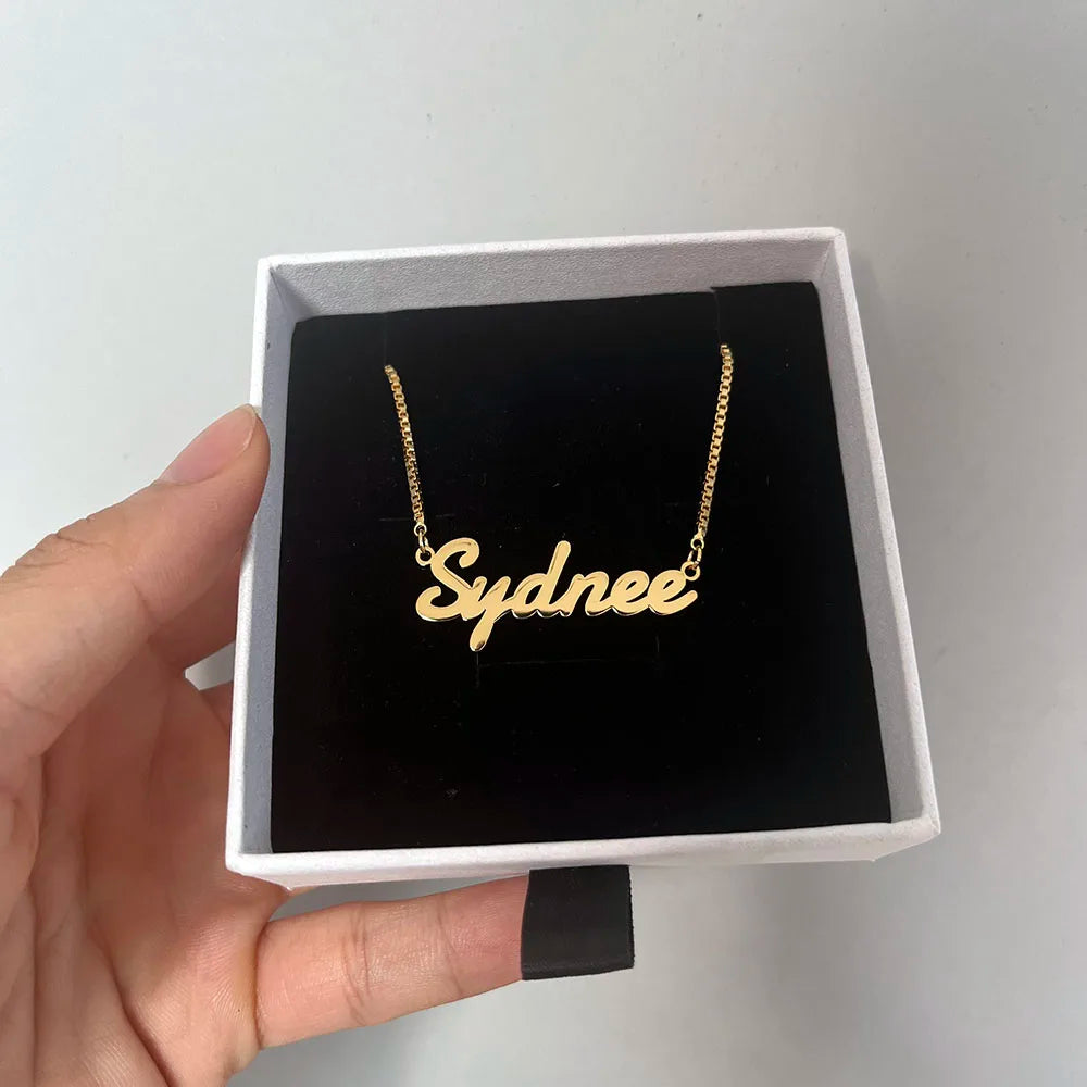 Wholesale Custom NAME Jewelry Pvd Plated CE Testing No Fade Stainless Steel Necklace for Women Kid Gifts