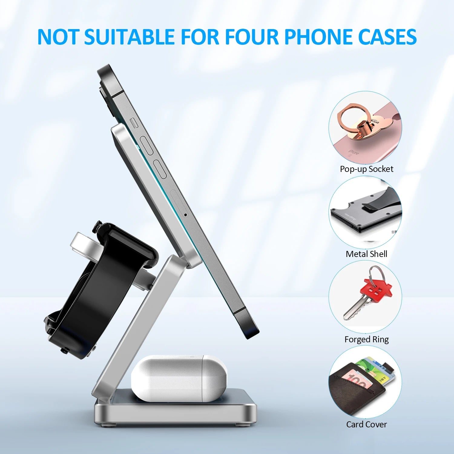 Magnetic Foldable Wireless Charger 3 in 1 Folding Wireless Charging for iPhone 17/16/15/14/13/12/ Pro Fast Charging Dock Station