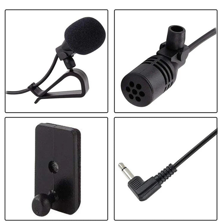 Car Microphone Audio Navigation Wired Clip External Wires Auto Mics Radio 3m Long Mic Stereo 3.5mm Mono 2.5mm SM Lotus Jack Plug