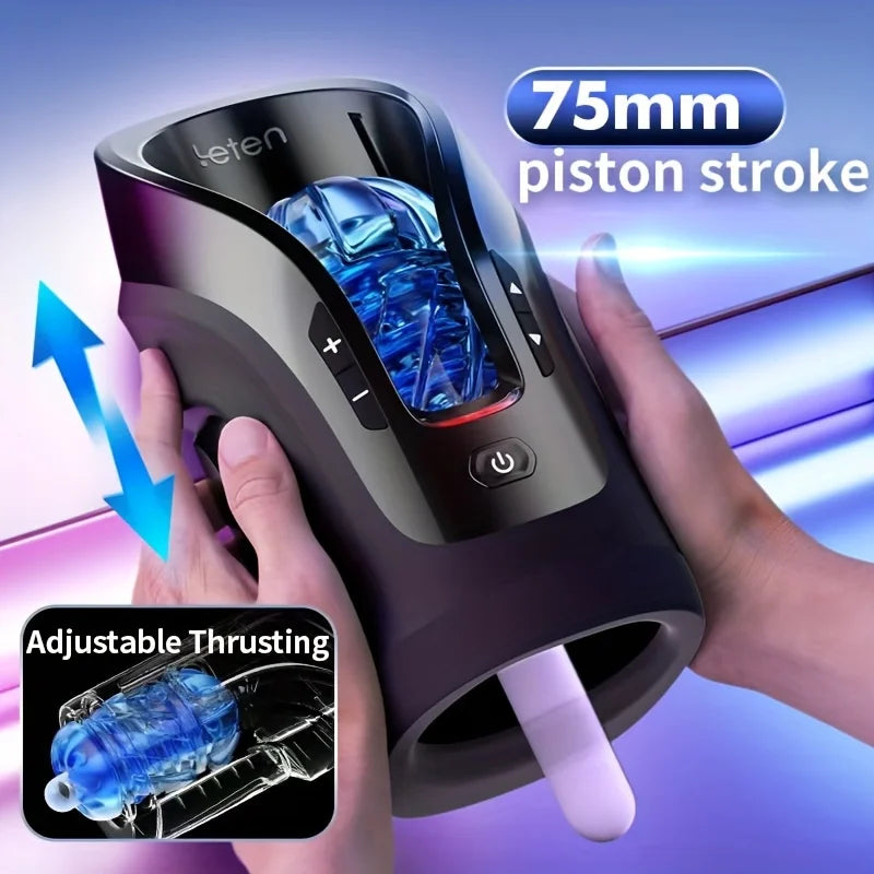US Local Warehouse Charging Male Masturbation  Automatic Telescopic Dildo Suction Heating Sound Voice Realistic Feeling First