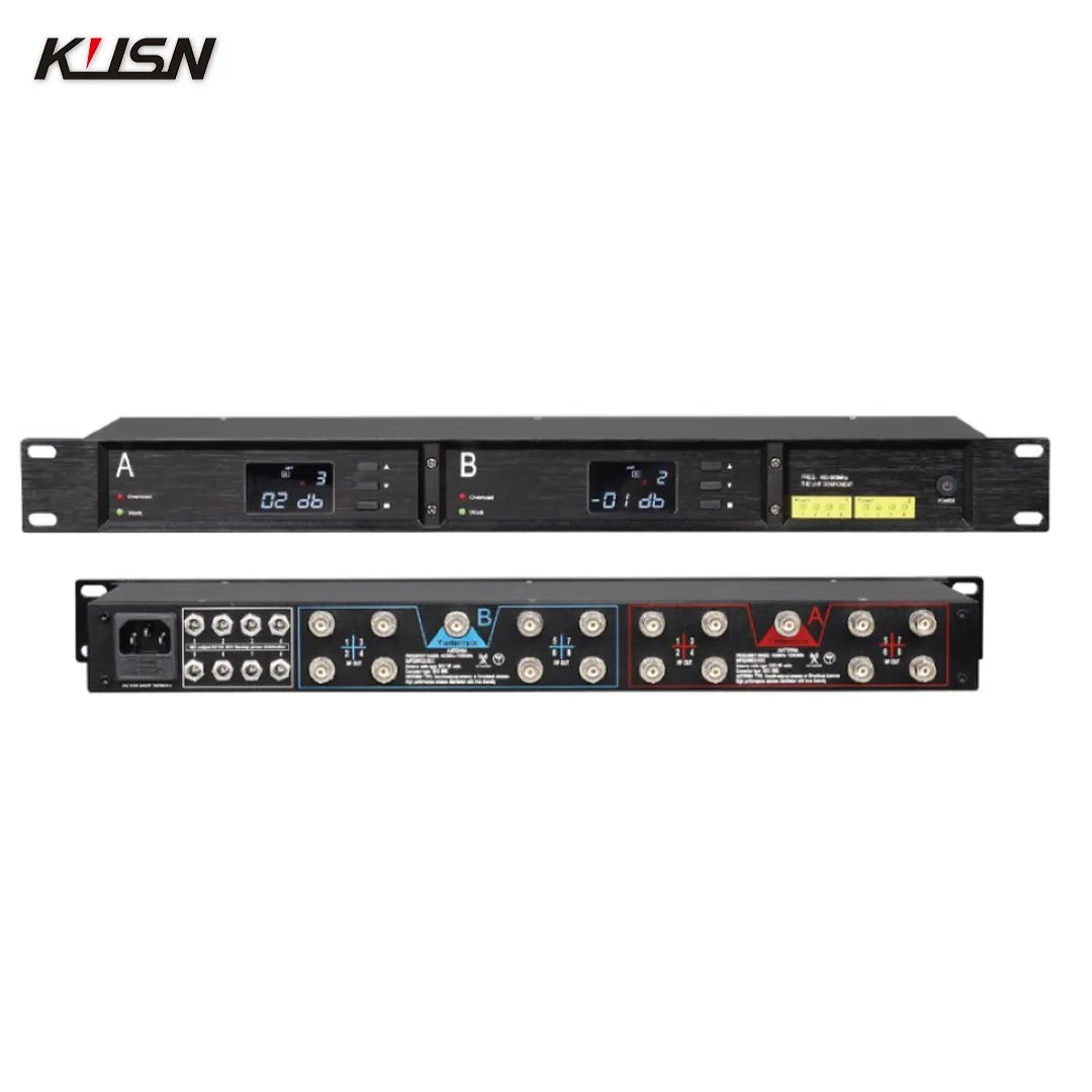 UA80+A2001 UHF Microphone Wideband Antenna Splitter 450-1000MHZ RF Signal Directional 16 Grounps Microphone Amplifier