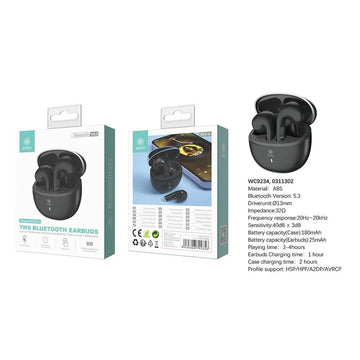 TWS Bluetooth V5.3 Wireless Earphones ABS 180mAh/25mAh Black - Audio Accessories