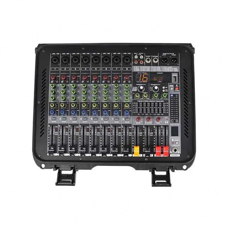 Professional Audio Mixer Console 8 Channels with 99 DSP Effects 350W Power Amplifier for DJs