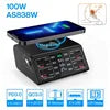 EONLINE 3D Nine Tailed fox 100W QCPD3.0 USB Charger Wireless Chargers Quick Charge 8 Port Fast Charger Charging Station for IPho