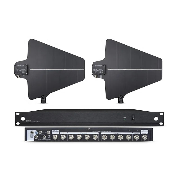 UA844+UA874 Simple Style Professional Wireless Microphone Signal Amplifier 10 Channels Antenna Distribution System