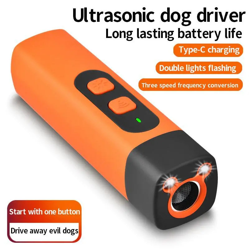 Handheld High-Frequency Dog Repellent ABS Material USB Rechargeable 120 DB Bark Control & Self-Defense Outdoor Gadget