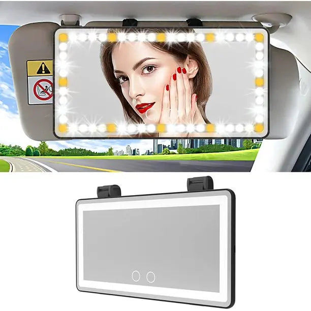 New Design Maquillaje Espejo Universal Car Sun Visor Vanity Mirror with Lights Auto Car Makeup Mirror Beauty Tools