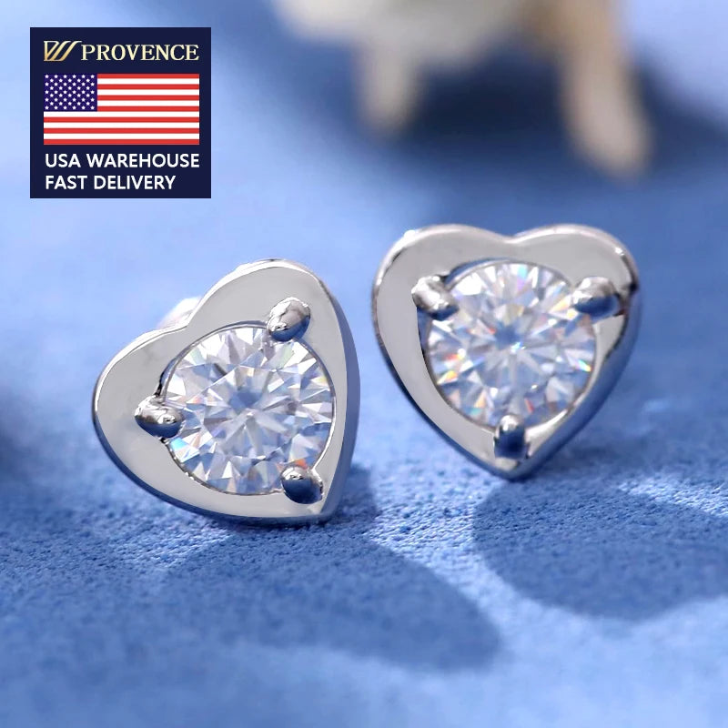 5mm D Color VVS1 Clarity Brilliant 0.5ct Moissanite  Earrings Stud 925 Silver Diamond Earrings Fine Jewelry Custom Wholesale