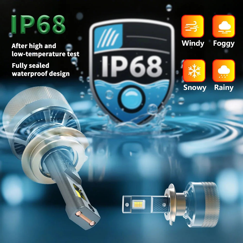 For Infitary AI Smart 80W LED Headlight Bulb APP Control Bluetooth5.0 3000K 8000K H4 H7 H11 9005 9006 Car LED Light 80W APP New
