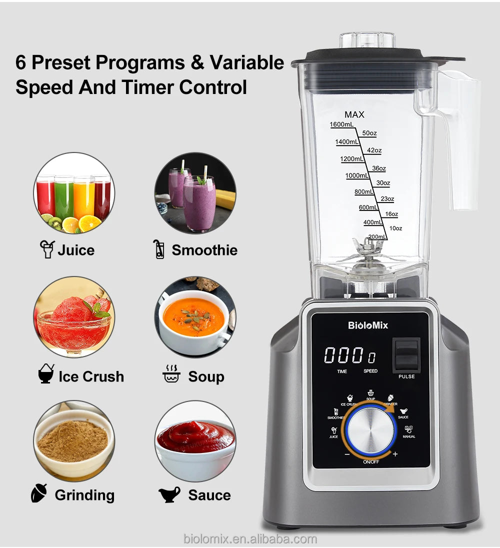 Professional Blenders for Kitchen2200W Professional Countertop Blender with 68oz Tritan Pitcher Smoothie Household Blender Maker