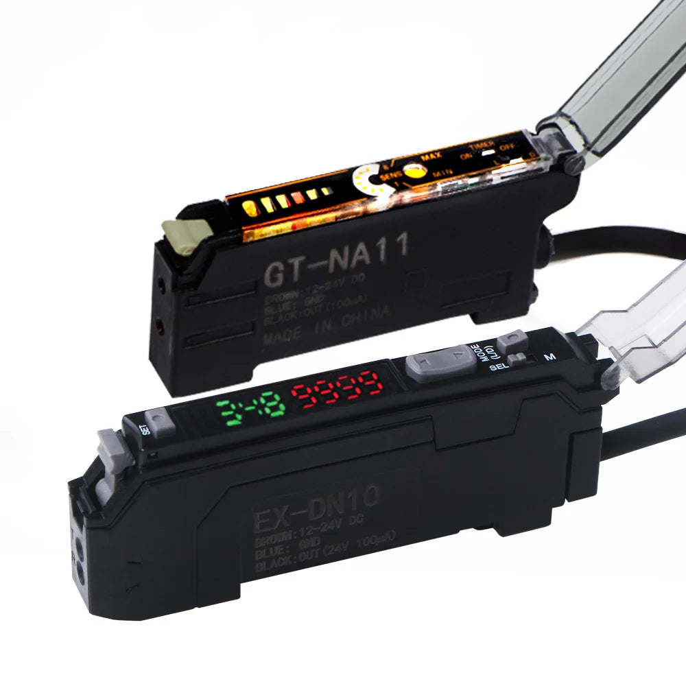 GTRIC high precision General purpose digital optical switch 12-24VDC NPN PNP photoelectric fiber optic amplifier sensor