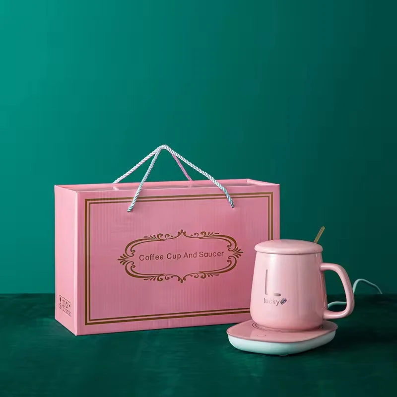 Hot Selling Custom Logo Gift Box Set Thermostatic Cup Vaccum Flask Ceramic Tea Coffee Mug for Mothers Day Valentine Wedding