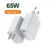 GaN Quick Travel Wall Charger Usb c 65Watt PPS Fast Charge PD 65w Gan Charger for Type-C Laptop iphone ipad Macbook UAV