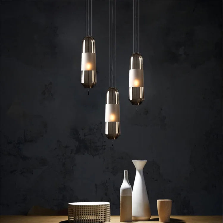 Nordic Glass Pendant Lamp Minimalist Creative Restaurant Pendant Light Bedroom Hanging Light Modern Decorative Lighting Fixtures