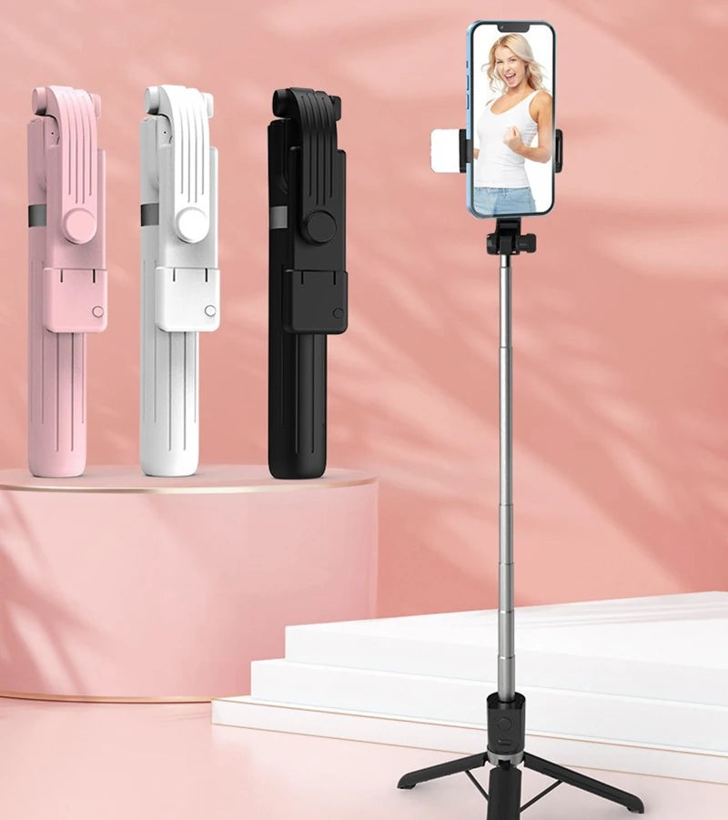 170cm Tall Selfie Stick Combines Tripod & LED Light Versatile Phone Holder for Smart Devices