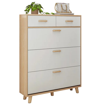 Modern Style Small Household Storage Wood Cabinet Space-Saving Shoe Rack for Door Porch Living Room Furniture
