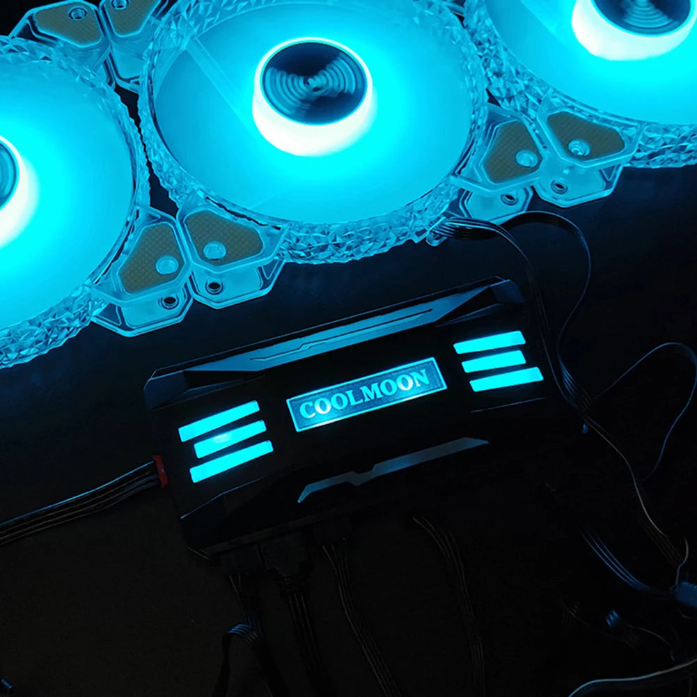 COOLMOON RGB Controller 4Pin PWM 5V 3Pin ARGB Cooling Fan Smart Remote Control for Computer PC Case Chassis Radiator