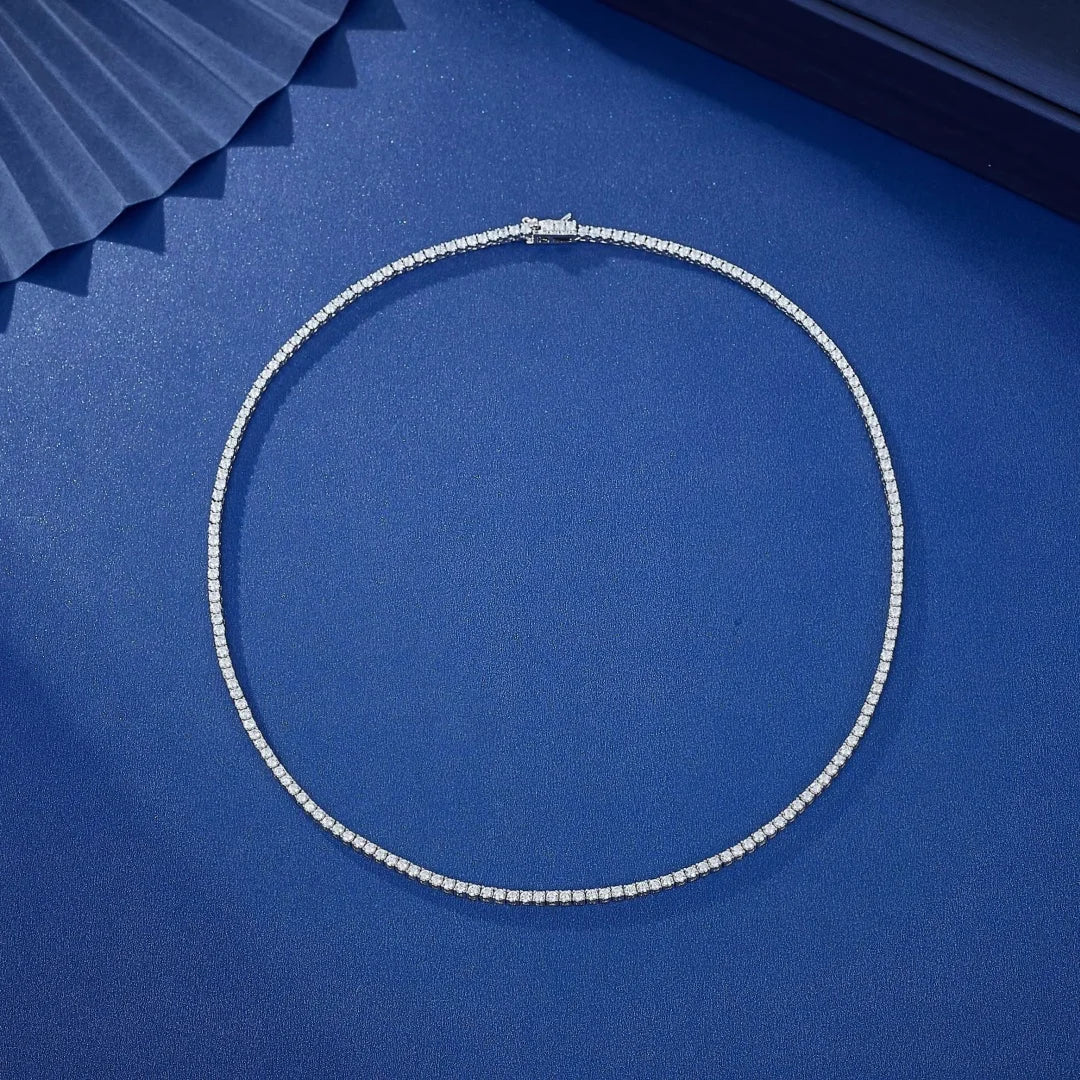 Wholesale 2mm 3mm 4mm CZ Cubic Zirconia Link Necklace 16Inch 18 Inch Fashion Women Tennis Necklace Chain