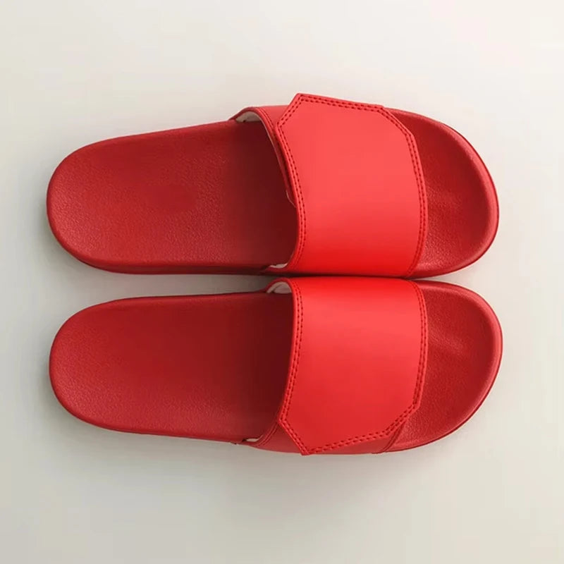 New Couple Women Family Beach Plain Custom Slide Put My logo on Mens Slipper Unisex Personalized Pool Sandals Pvc with logo
